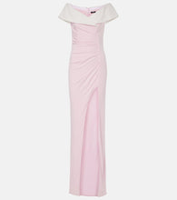 Balmain Draped off-shoulder jersey gown. Balmain 露肩垂褶针织礼服
