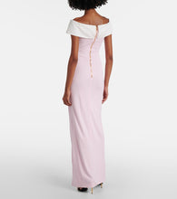 Balmain Draped off-shoulder jersey gown