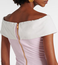 Balmain Draped off-shoulder jersey gown
