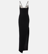 Balmain Crystal-embellished side-slit gown. Balmain水晶装饰侧开衩礼服