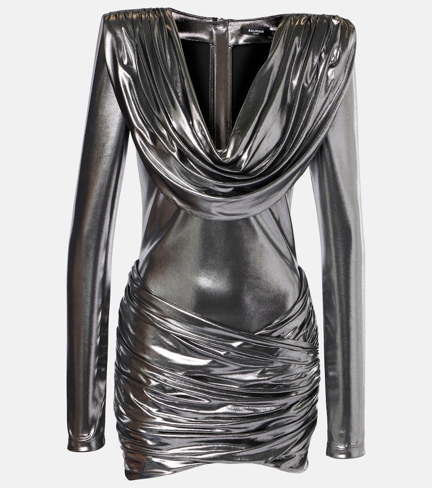 Balmain Draped minidress. Balmain 垂褶迷你连衣裙