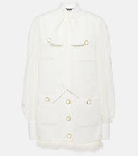 Balmain Bow-detail cotton-blend tweed minidress