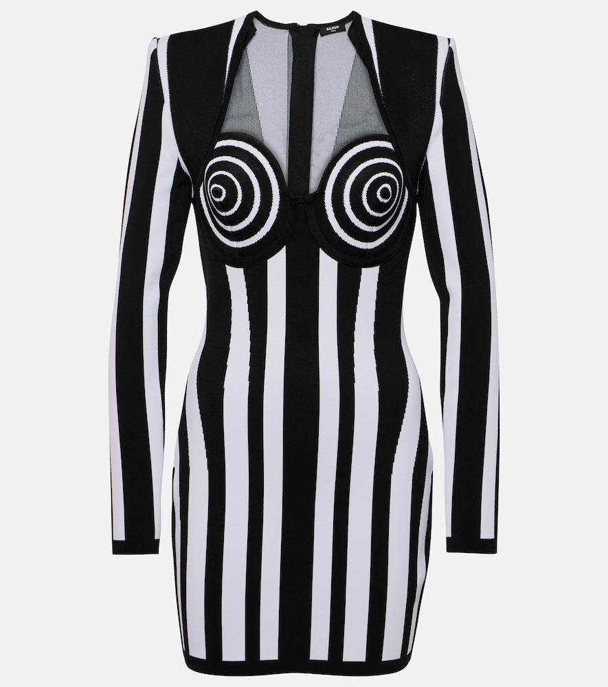 Balmain Striped minidress. Balmain条纹迷你连衣裙