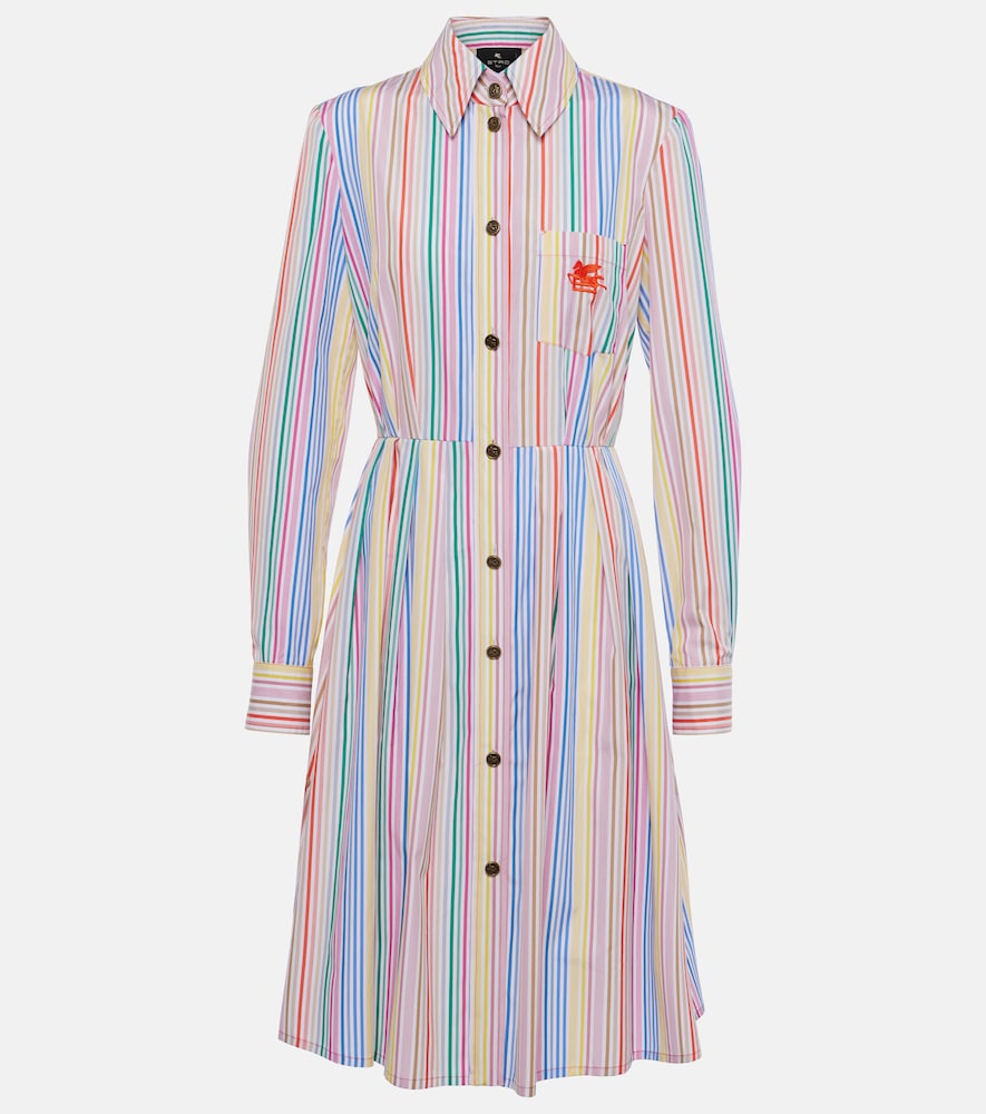 Etro Striped cotton shirt dress. Etro 条纹棉质衬衫裙