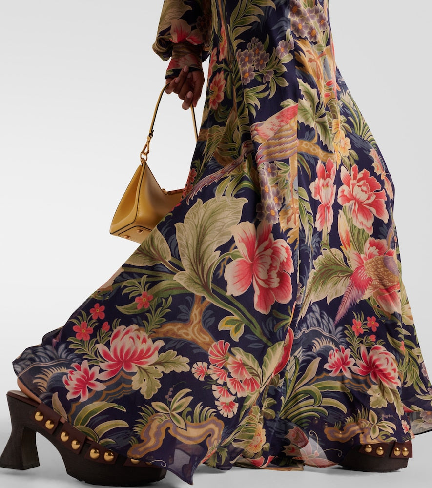 Etro Floral silk chiffon gown