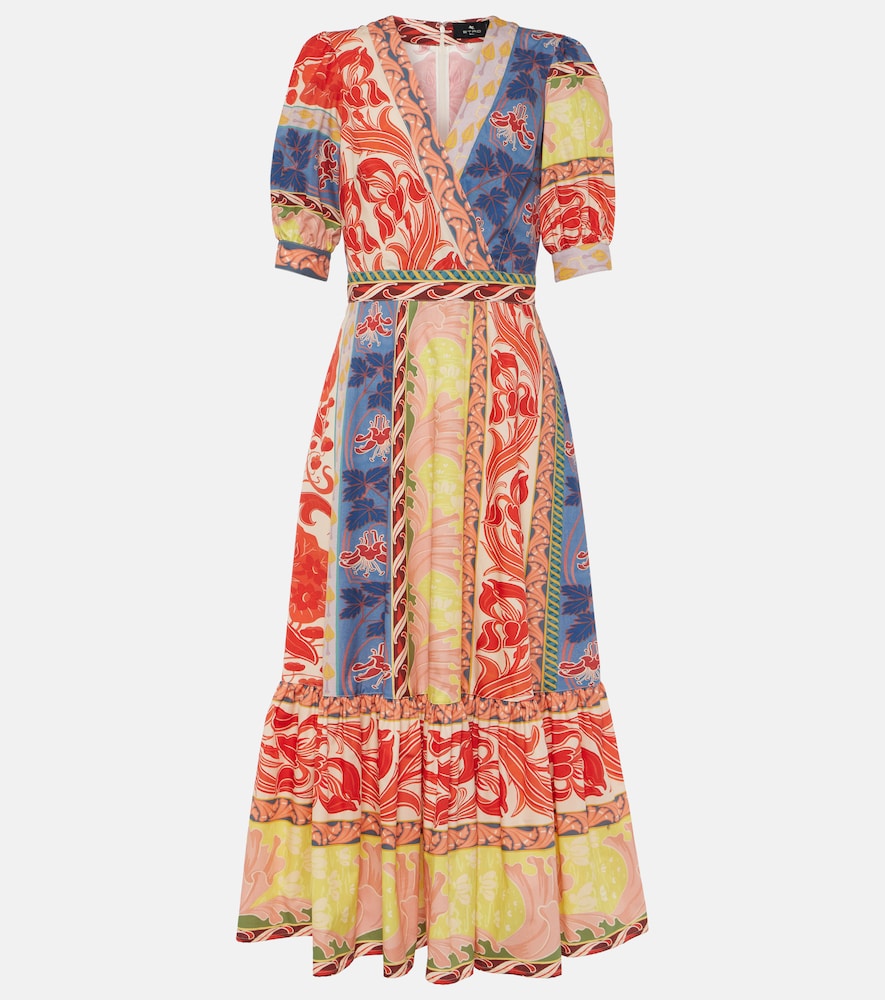 Etro Printed cotton wrap dress. Etro 印花棉质裹身裙