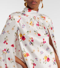 Rodarte Floral caped silk maxi dress