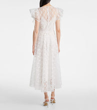 Rodarte Floral silk lace midi dress