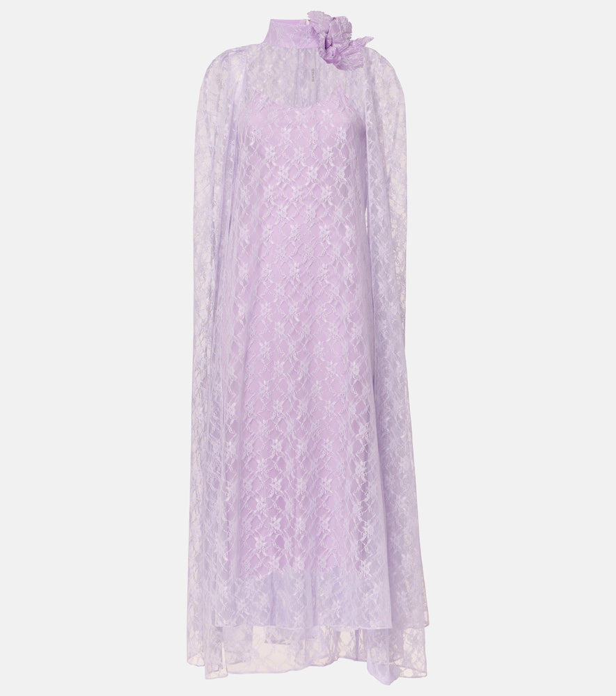 Rodarte Caped floral lace midi dress. Rodarte 披肩花卉蕾丝中长连衣裙