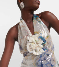 Rodarte Floral sequined midi dress