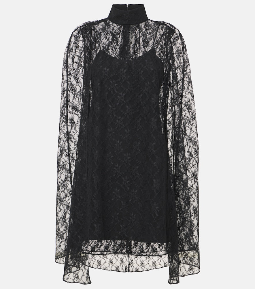 Rodarte Caped floral lace minidress. Rodarte 披肩花卉蕾丝迷你连衣裙