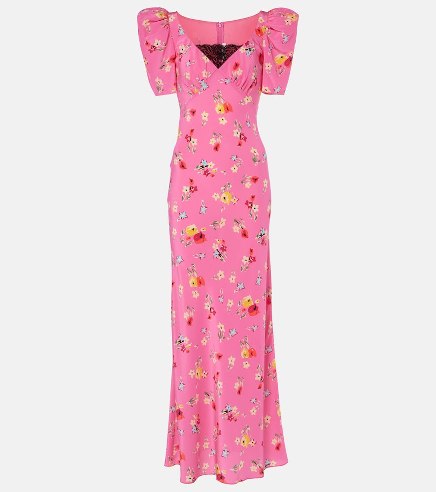 Rodarte Lace-trimmed silk maxi dress. Rodarte 蕾丝边真丝长裙