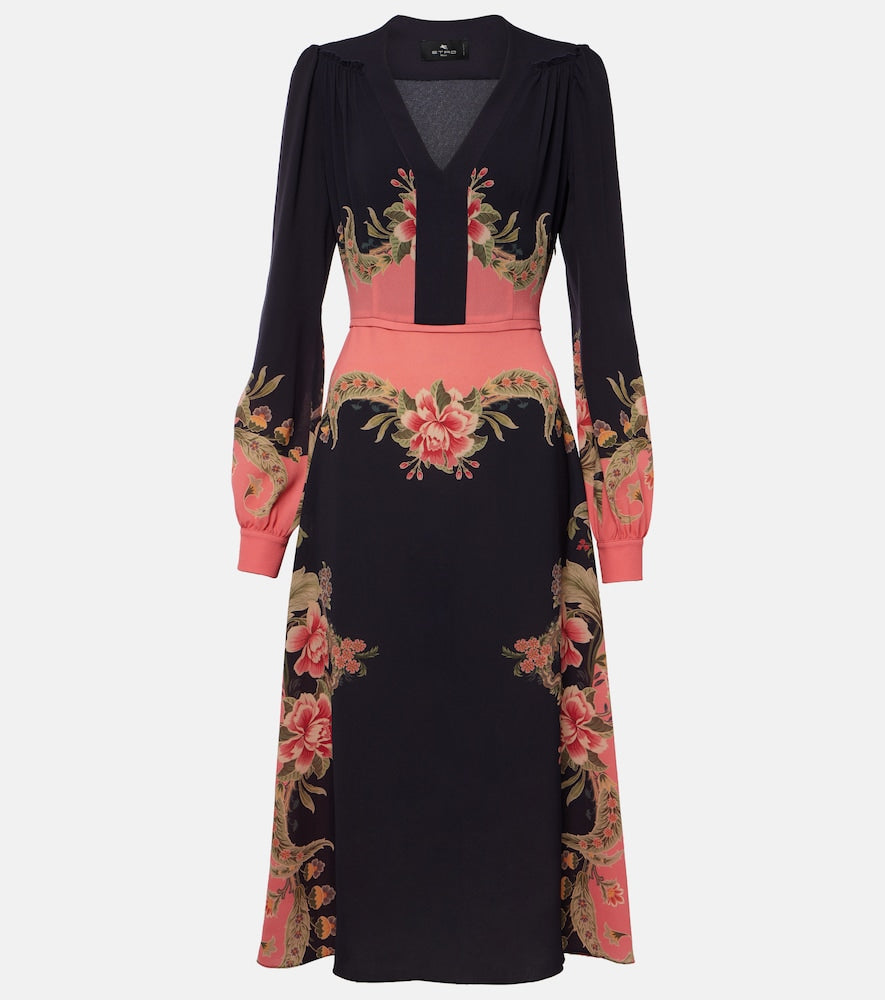 Etro Floral midi dress. Etro 花卉图案中长连衣裙