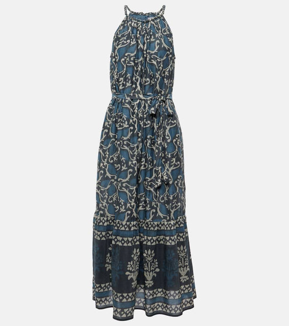 Velvet Ghita cotton and silk voile midi dress