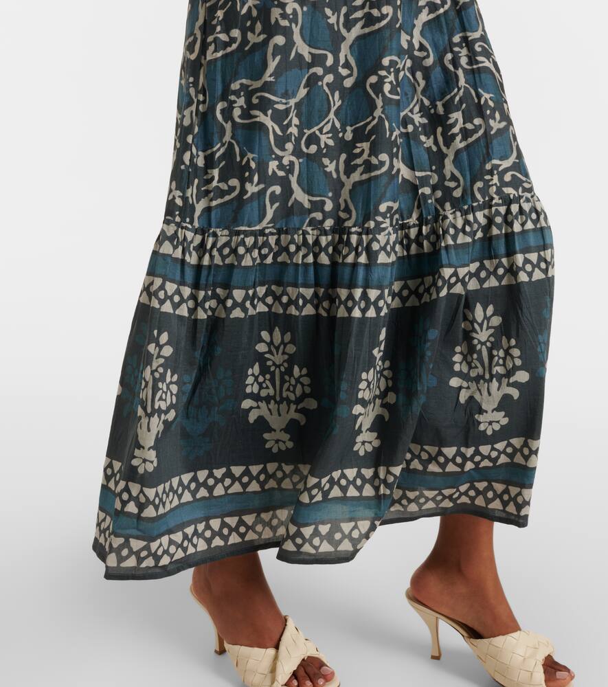 Velvet Ghita cotton and silk voile midi dress