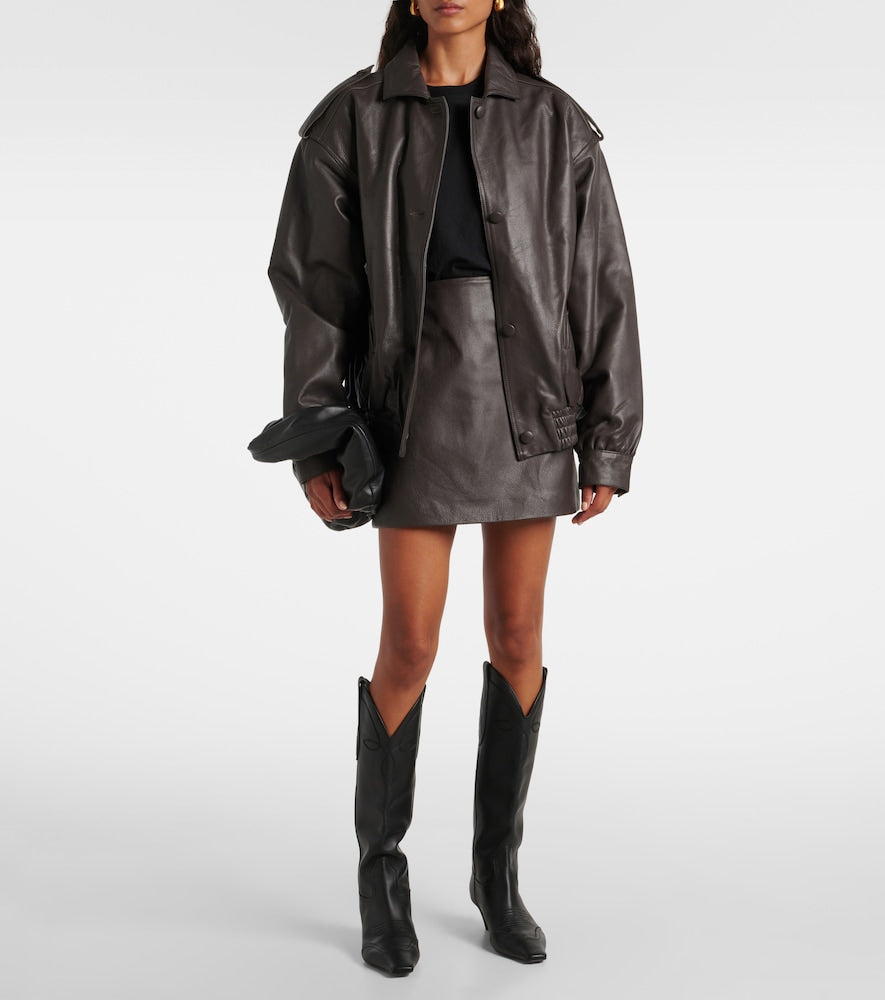 Blaze Milano Charlie leather bomber jacket