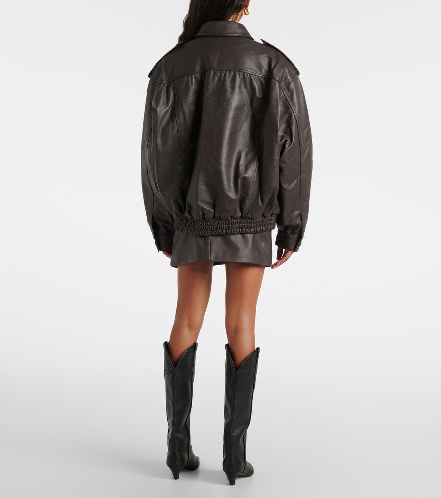 Blaze Milano Charlie leather bomber jacket