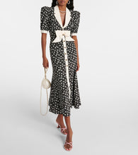Alessandra Rich Bow-detail printed silk maxi dress