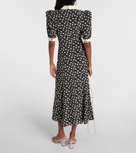 Alessandra Rich Bow-detail printed silk maxi dress