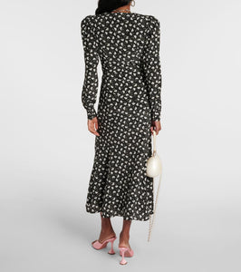 Alessandra Rich Printed silk midi dress