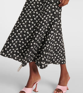 Alessandra Rich Printed silk midi dress