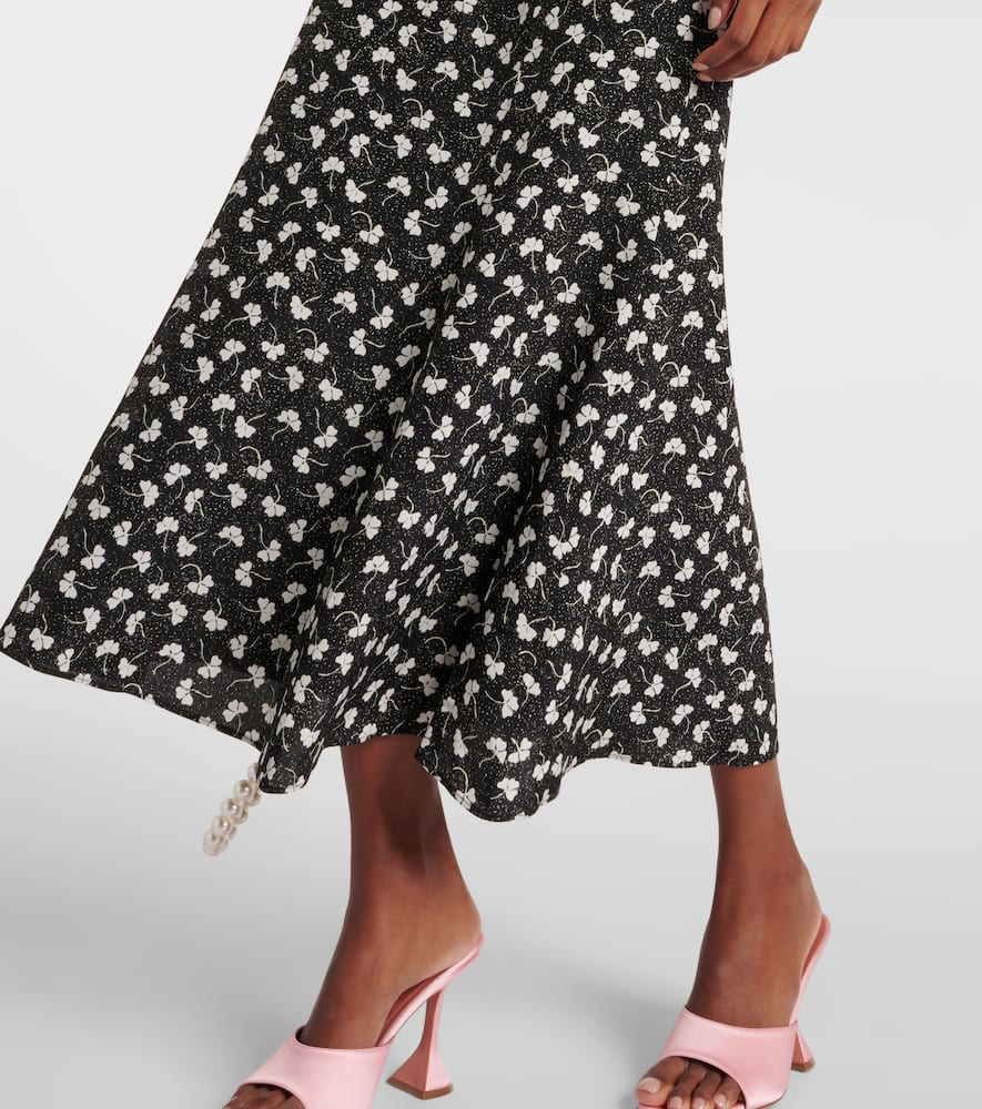 Alessandra Rich Printed silk midi dress