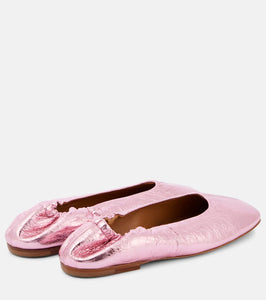 Dries Van Noten Metallic leather ballet flats