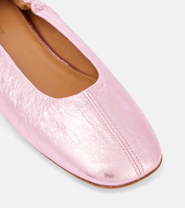 Dries Van Noten Metallic leather ballet flats