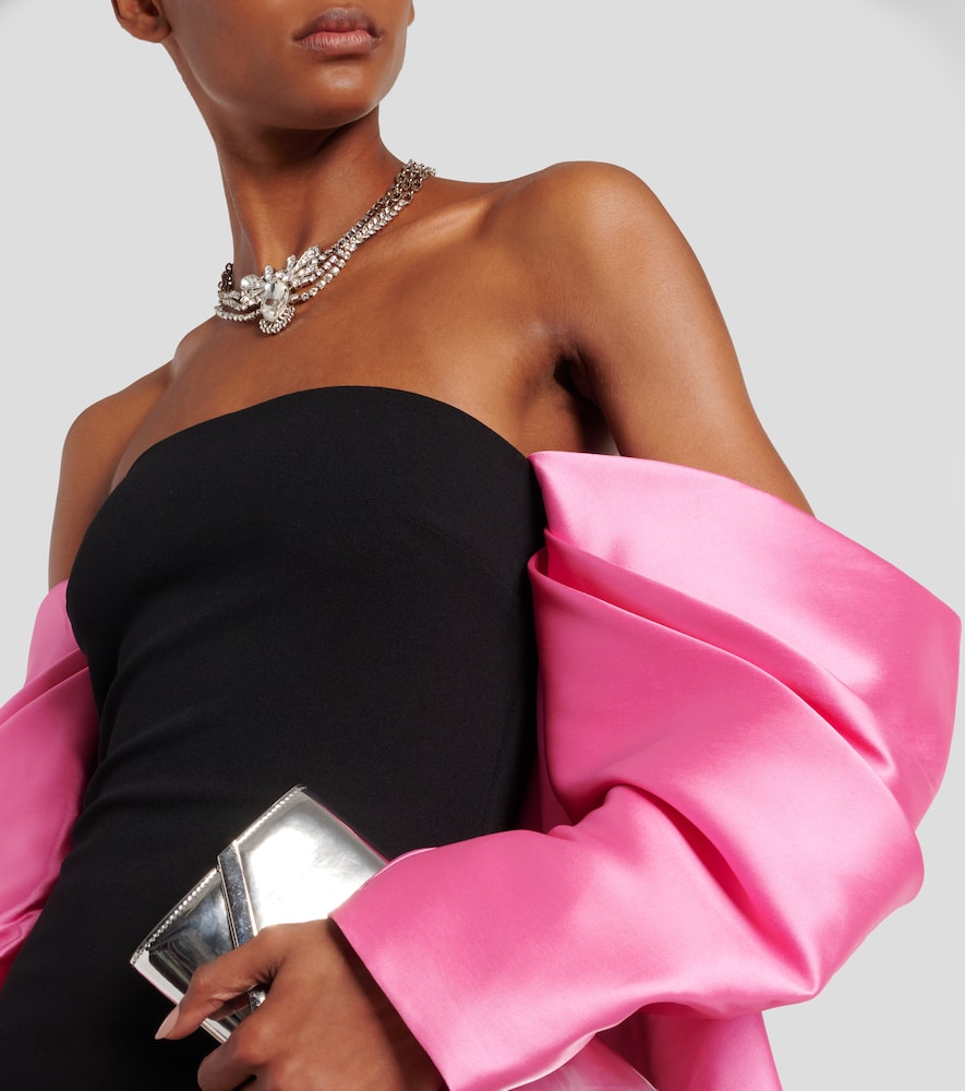 Solace London Kyla caped twill and cr√É¬™pe gown