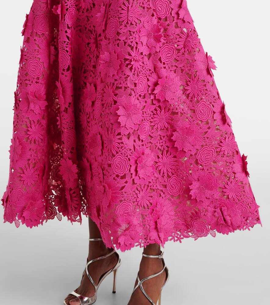 Monique Lhuillier Guipure lace midi dress
