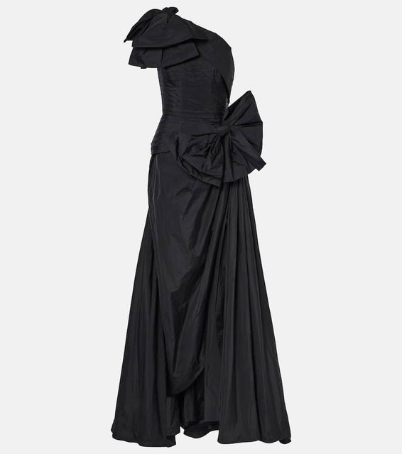 Elie Saab Bow-detail one-shoulder taffeta gown