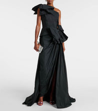 Elie Saab Bow-detail one-shoulder taffeta gown