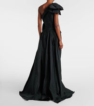 Elie Saab Bow-detail one-shoulder taffeta gown