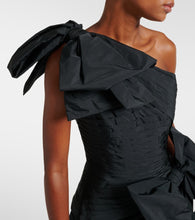 Elie Saab Bow-detail one-shoulder taffeta gown