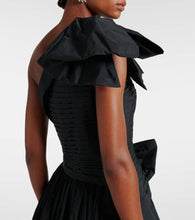 Elie Saab Bow-detail one-shoulder taffeta gown