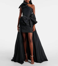 Elie Saab Bow-detail taffeta bustier gown