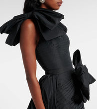 Elie Saab Bow-detail taffeta bustier gown