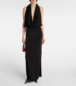 Magda Butrym Draped halterneck jersey gown