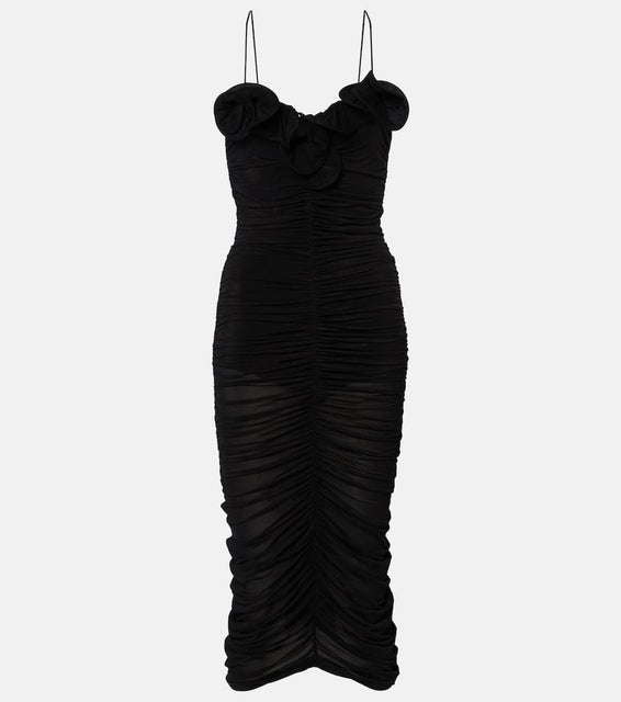 Magda Butrym Ruffled ruched jersey midi dress