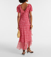 Rixo Clementina floral crepe midi dress