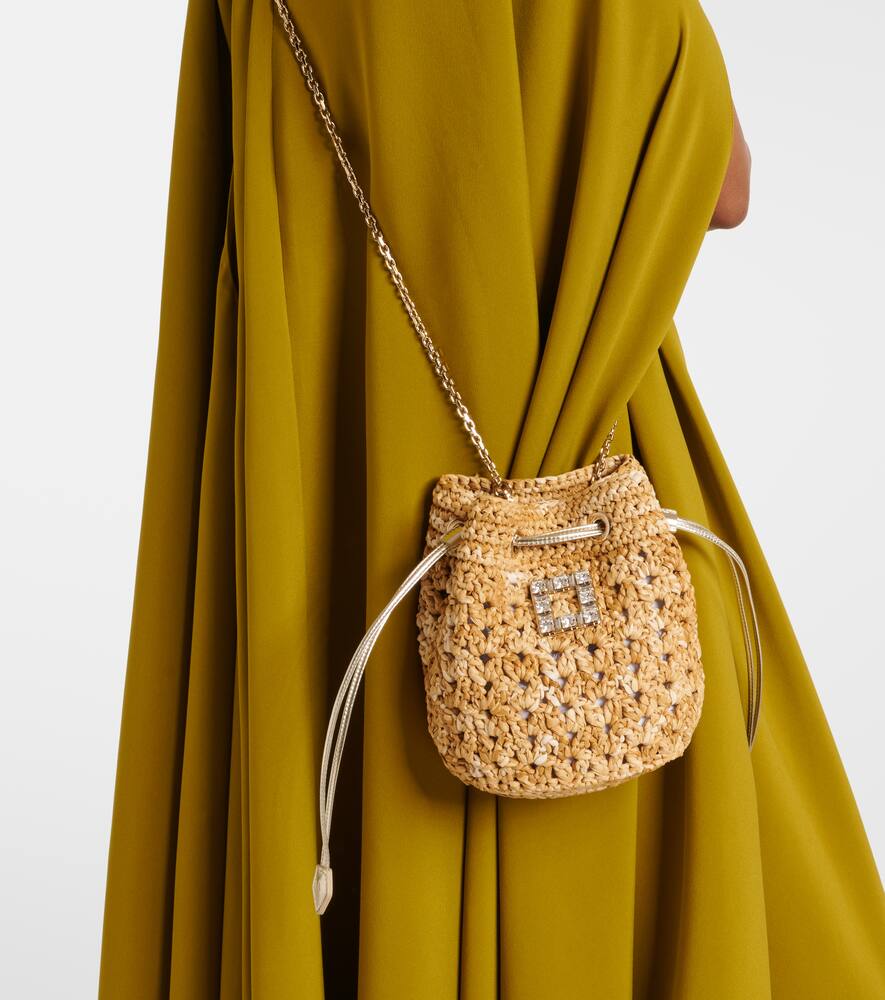 Roger Vivier Tres Vivier raffia-effect bucket bag