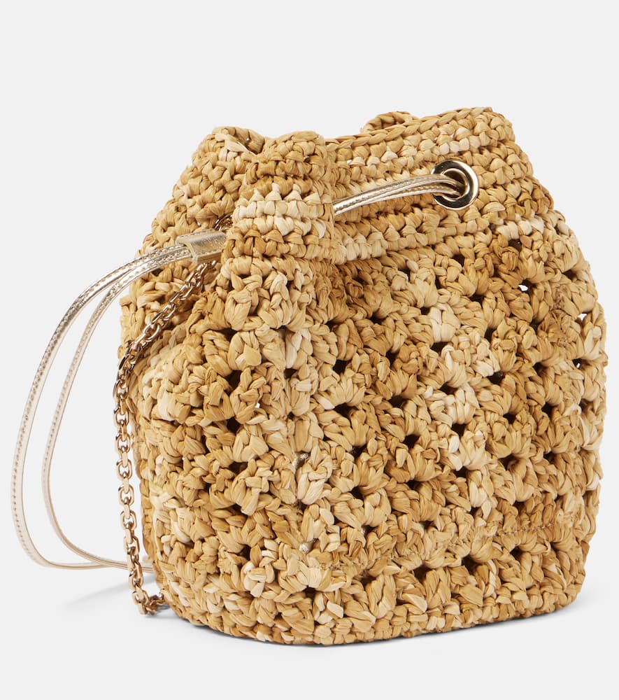 Roger Vivier Tres Vivier raffia-effect bucket bag