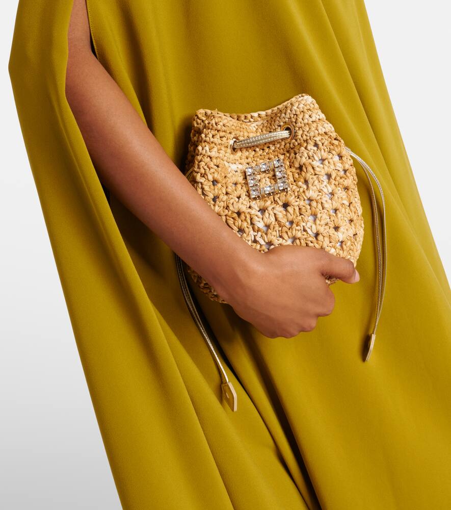 Roger Vivier Tres Vivier raffia-effect bucket bag