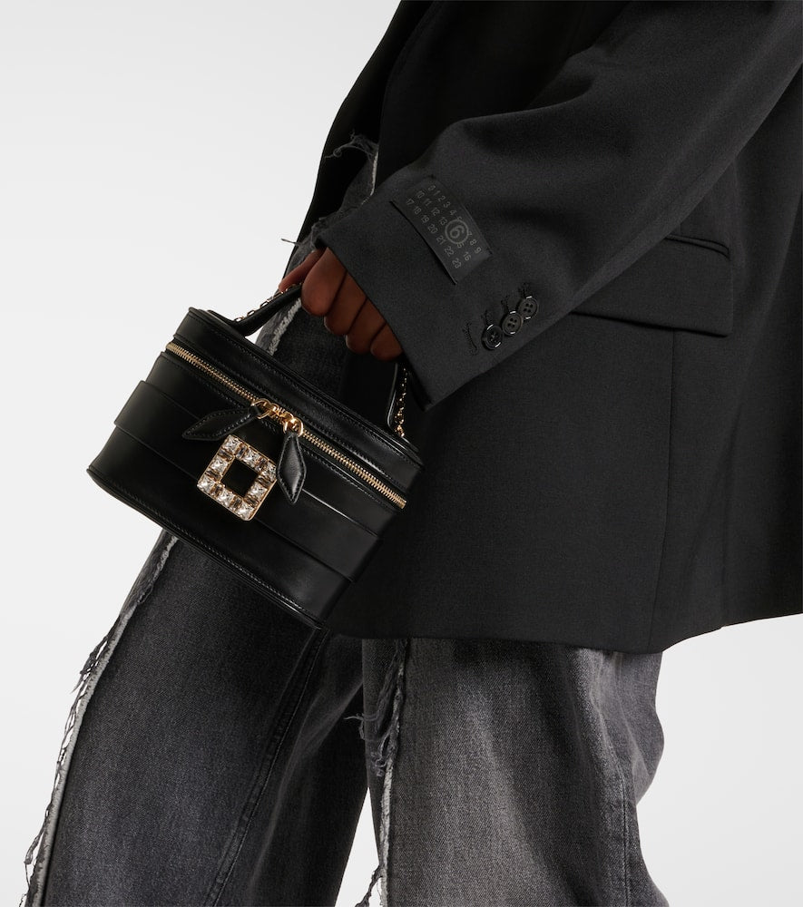 Roger Vivier Embellished leather makeup bag