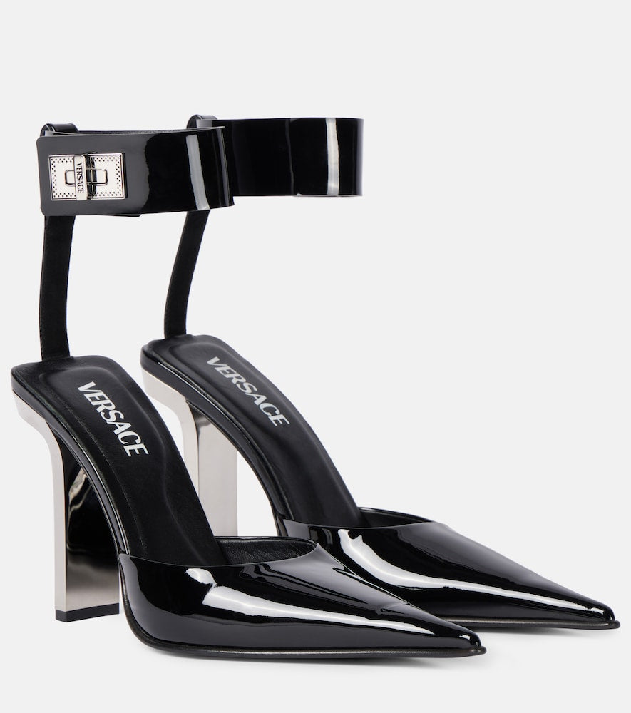 Versace Patent leather slingback pumps - 范思哲漆皮露跟高跟鞋