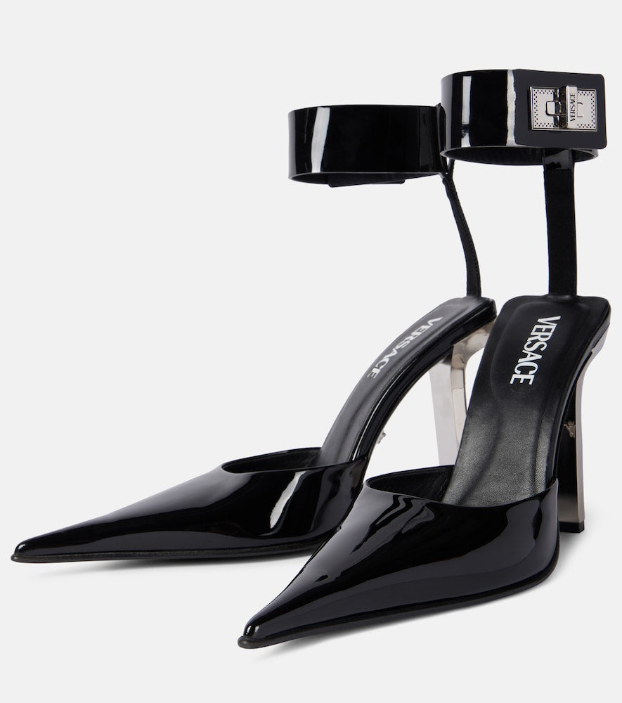 Versace Patent leather slingback pumps