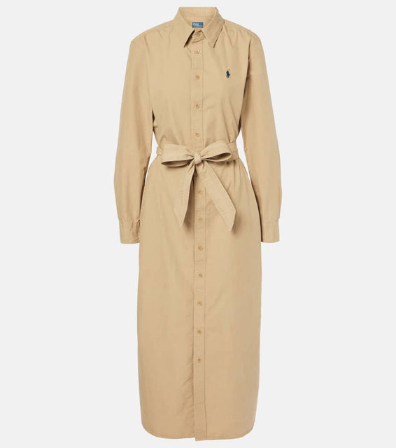Polo Ralph Lauren Belted cotton midi dress
