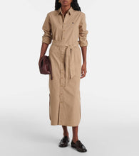 Polo Ralph Lauren Belted cotton midi dress