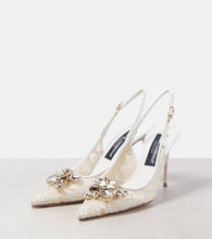 Dolce&Gabbana Rainbow lace slingback pumps