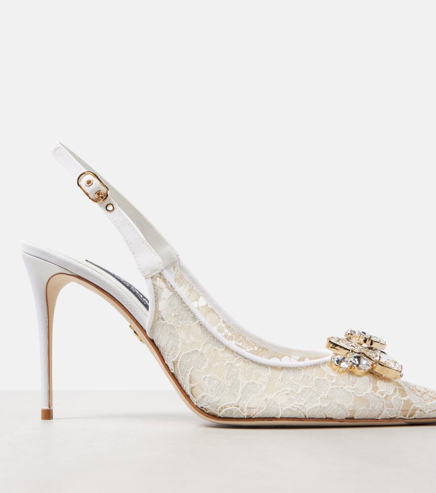 Dolce&Gabbana Rainbow lace slingback pumps
